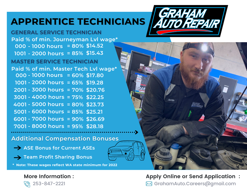 Graham Auto Repair Apprentice Technician Program in Graham, WA 98338